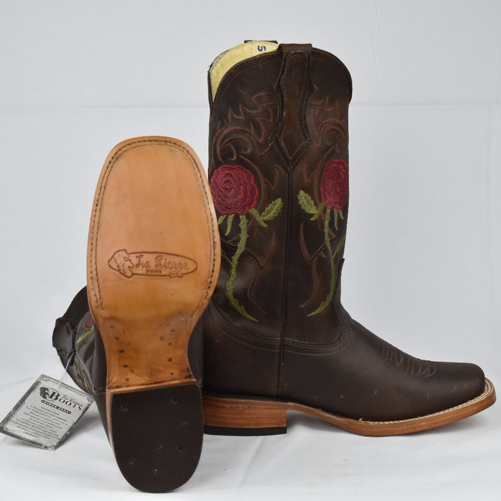 La Vie En Roses Chocolate Brown Western Boots - Picture 2 of 7